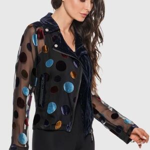 Adore Sheer Jacket with Colorful Polka Dots